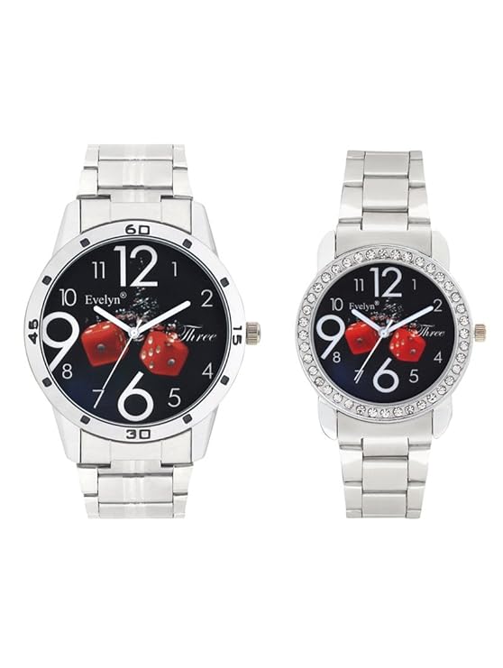 Analog Stainless Steel Watches for Lovely Couple -Eve-643-696