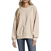 BONITEE Women's Oversized Crewneck Sweatshirts Casual Long Sleeve Lightweight Pullover 2026 Trendy Soft Loose Fit Shirts