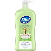 Dial Kids All-in-1 Body Wash + Hair + Bubble Bath, Melon Scent, 32 Fl Oz, Hypoallergenic Body Wash &amp; Shampoo, No Tears Formula for Kids 2+ Years, No Parabens &amp; Silicones
