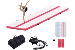 FunWater 10ft Inflatable Gymnastics Mat, Training Mats 4 inches Thick, Gymnastic Tumbling Tracks for Home Gym/Yoga/Cheerleading with Electric Pump