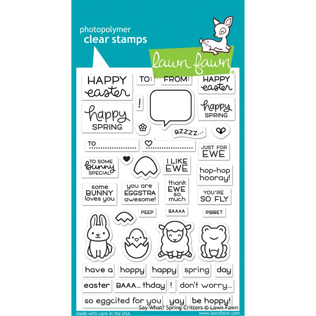 Lawn Fawn Clear Stamps Say What? Spring Critters LF2228