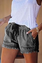 YOCUR Jean Shorts Mid Waisted Paperbag Drawstring