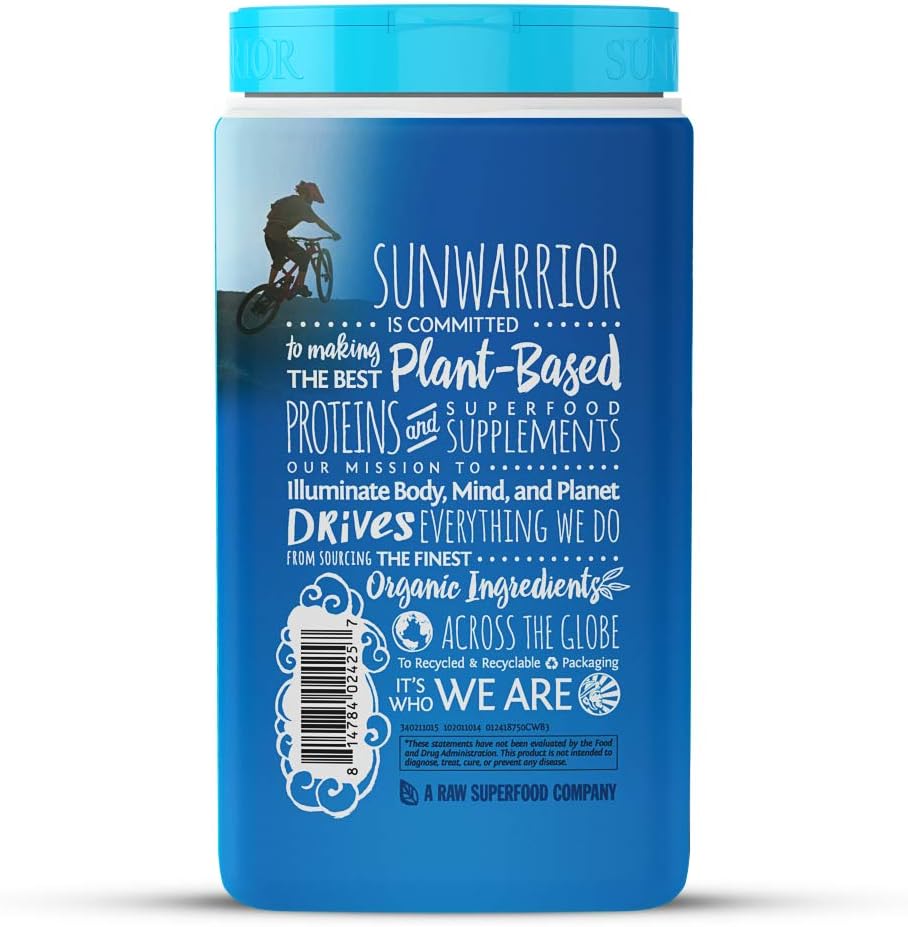Sunwarrior Warrior Blend, Organic Vegan Protein Powder with BCAAs and Pea Protein (Chocolate, 30 Servings): Health & Personal Care