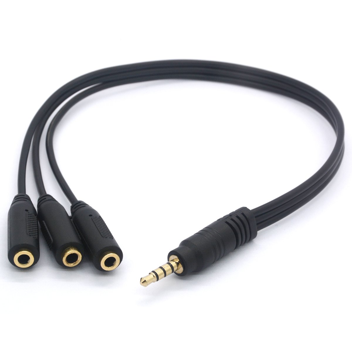 tomost 3 way 3.5mm Headphone Splitter Gold Plated 3.5mm TRRS Male to 3 x 3.5mm TRRS Female Cable 4 pole 1/8 inch Male to 3 Female Connectors