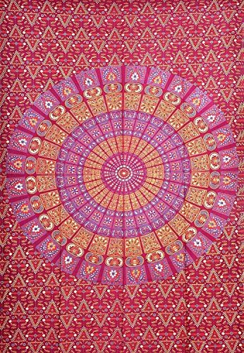 Twin Indian Mandala Tapestry Hippy Bedspread Wall Hanging Table cover Boho Decor Bohemian Tapestry Indian Mandala Tapestry