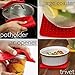 Love This Kitchen Silicone Trivet/Hot Pads for Hot Dishes - Easy to Clean Pot Holder for Kitchen - Durable, Flexible, & Multi-Purpose Mat That Helps Protect Countertops (7x7 in, Red, 1 Pair)