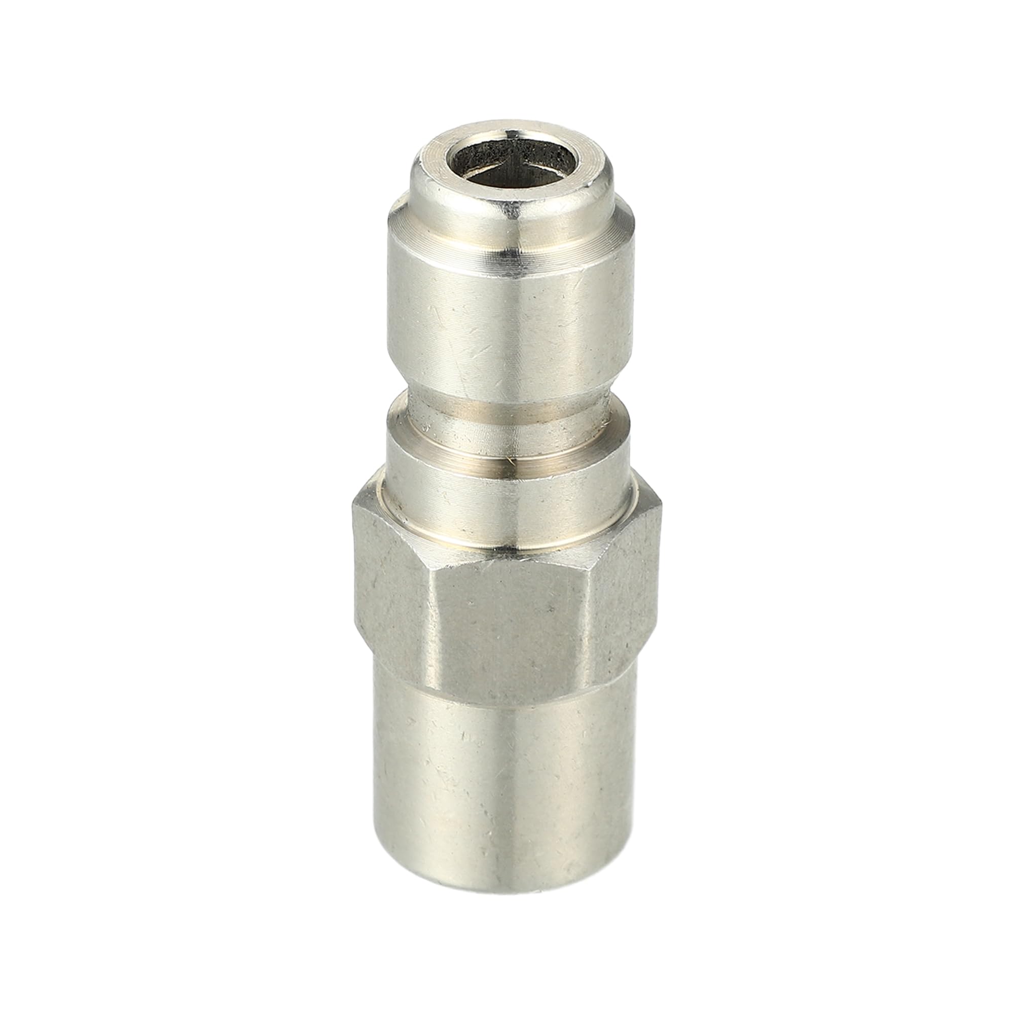 Hihaha Pressure Washer Coupler/Outer Washer Gun Adapter Universal for Vehicle/Durable Stainless Steel 1/8" / 1 Pcs Silver Tone