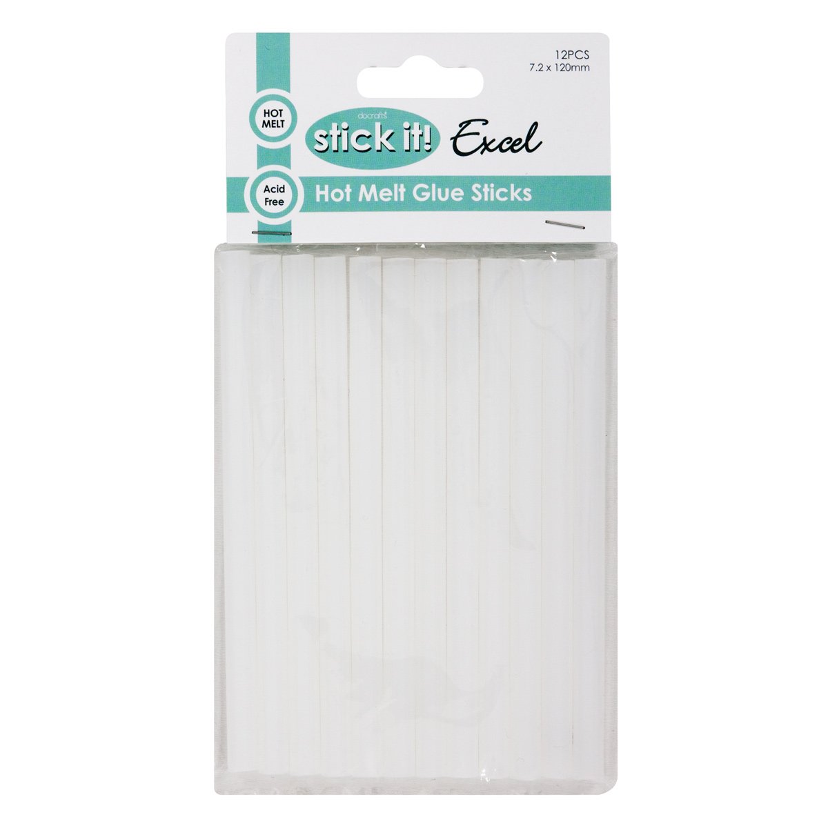 Stick it Hot Melt Glue Gun Stick, Pack of 12, Transparent