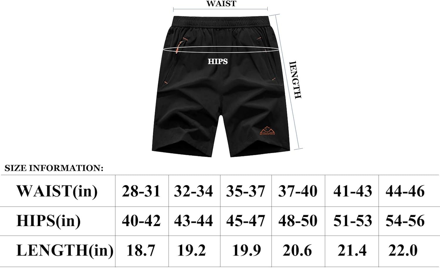Rdruko Men's Quick Dry Hiking Shorts Lightweight Running Workout Gym Active Shorts with Zipper Pockets: Clothing