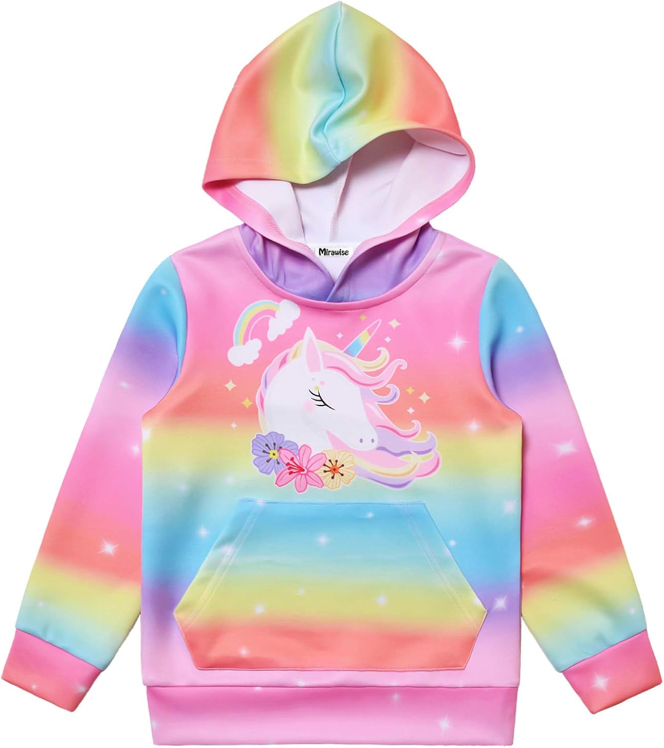 Mirawise Girls Pullover Hoodie Unicorn Sweatshirt with Pockets Hood Jacket 4-13Y: Clothing