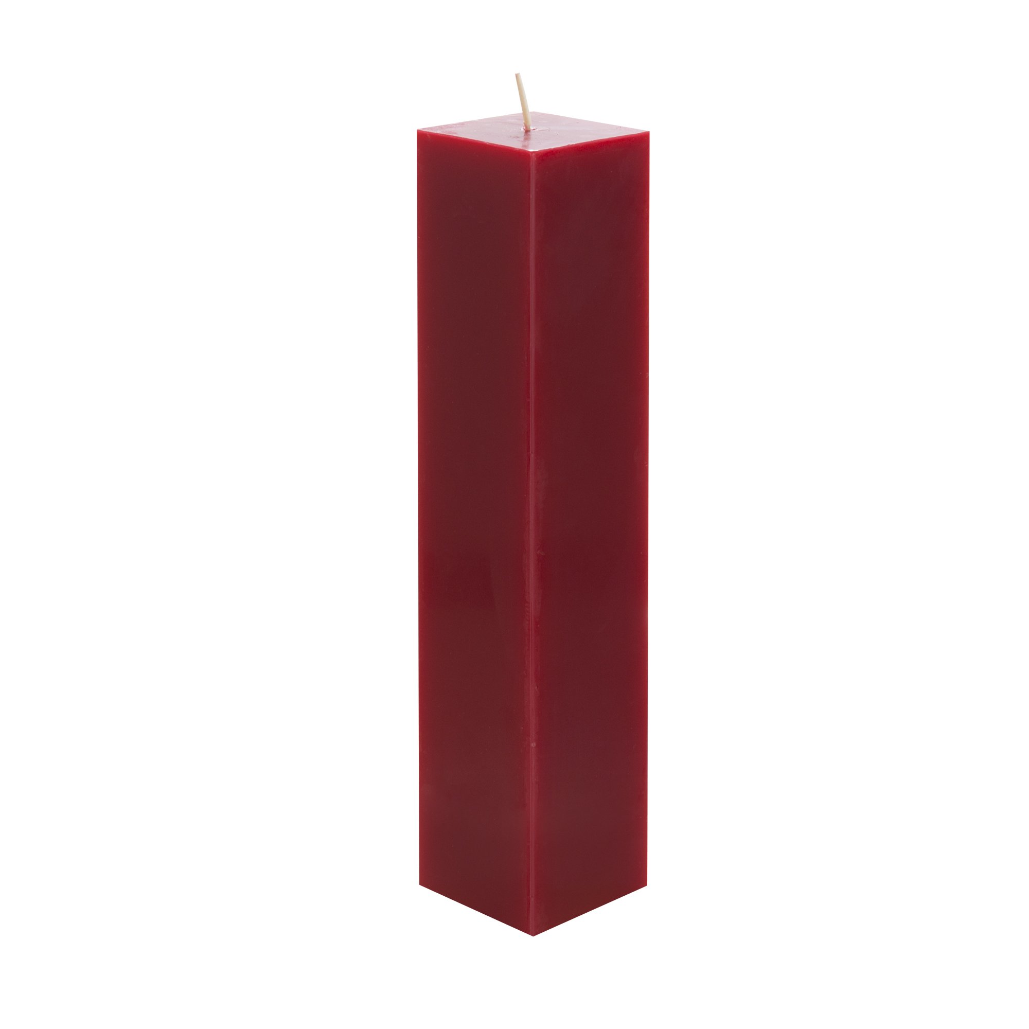 Mega Candles 3 pcs Unscented Red Square Pillar Candle Hand Poured