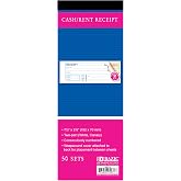 BAZIC PRODUCTS Cash or Rent Receipt Book, 2-Part Carbonless, 50 Sets | 50 numbered 2-part carbonless sets, 7.5 x 2.75 in, White original plus canary copy, 50 Sets