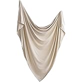 mushie Stretchy Baby Swaddle Blanket | Extra Soft & Snug Fit | 47"x47" (Fog)