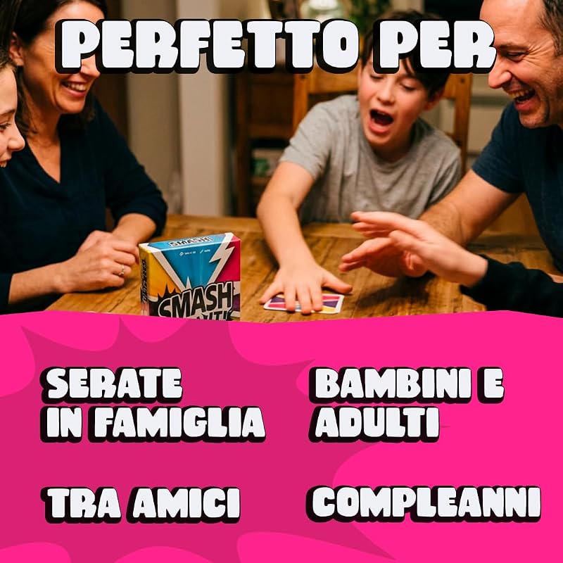 Smash It – Gioco da Tavolo per Famiglia e Amici – Gioco di Carte di rapidità e Divertimento – da 2 a 8 Giocatori – Partite da 10 Minuti – Idea Regalo - Il Gioco da Viaggio Ideale