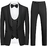 Rogers & Morris Tuxedo Suits for Men Solid 4 Piece Regular Fit Formal Set