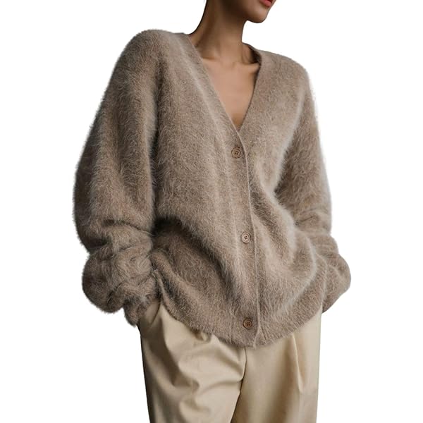 Amazon.com: ROMRUM Women's Fuzzy Knit Cardigan Button Down Long