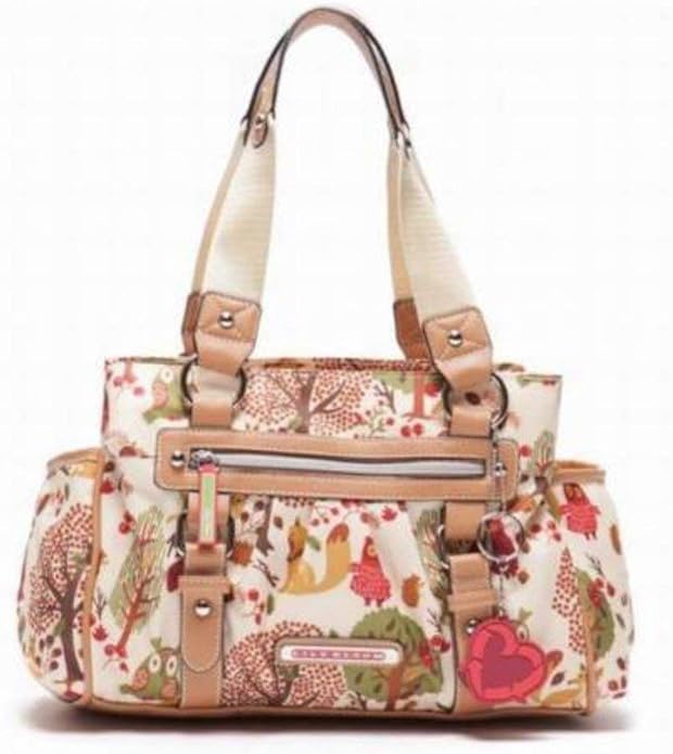 Lily Bloom Forest Owl Triple Section Satchel Handbags