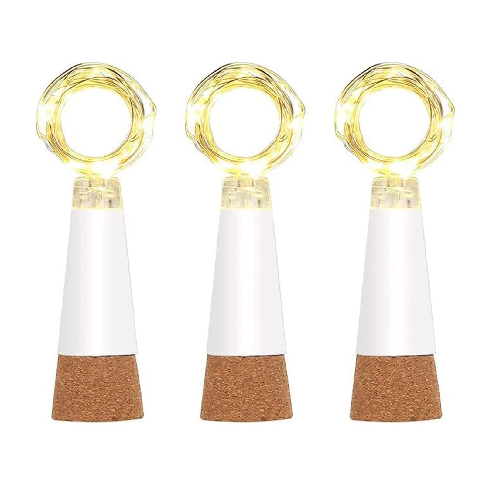 leegoal LED Cork Bottle Lights, Waterproof Rechargeable USB String Fairy Lights with 20 LED, Great for DIY Party Christmas Decoration(Warm White, 3 Pack)