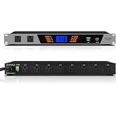 SIKUING 10-Outlet Rackmount Power Conditioner &amp; Sequencer | 2000W/13A w/with USB Digital voltage readout.Sequential startup prevents surges. overvoltage protection.