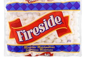 Fireside Mini White Marshmallows (250g) - Gluten-Free, Fat-Free, Allergen-Friendly, No Artificial Dyes - Perfect for Baking, 