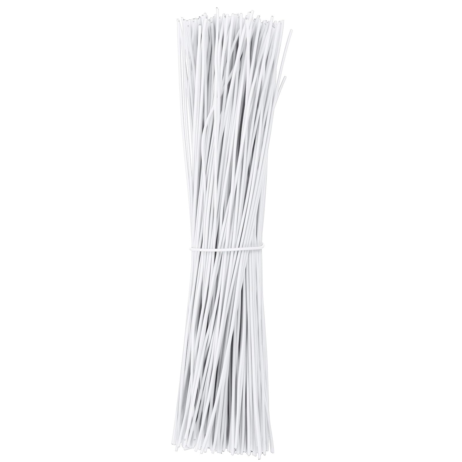 PATIKIL Plastic Twist Ties, 300 Pcs 6 Inch Reusable Cable Ties, 0.04 Inch Wide Bag Coated Ties for Household and Office Use, White
