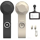 2 Pack Magnetic Name Tag Holder - Diamond Design Strong Magnetic Badge Holder - Name Badge Holder for Everyone to Keep Clothes Traceless (Beige+Black)