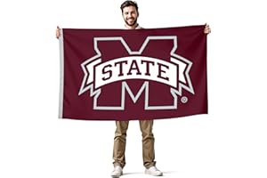 VICTORY CORPS Mississippi State Bulldogs 3' x 5' College Sports Printed Flag - NCAA Licensed - Nylon - School Banner (White, Maroon)