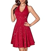 HomRain Glitter Sparkle V Neck Cocktail Dress for Women 2025 A Line Backless Halter Sequin Homecoming Evening Party Dresses