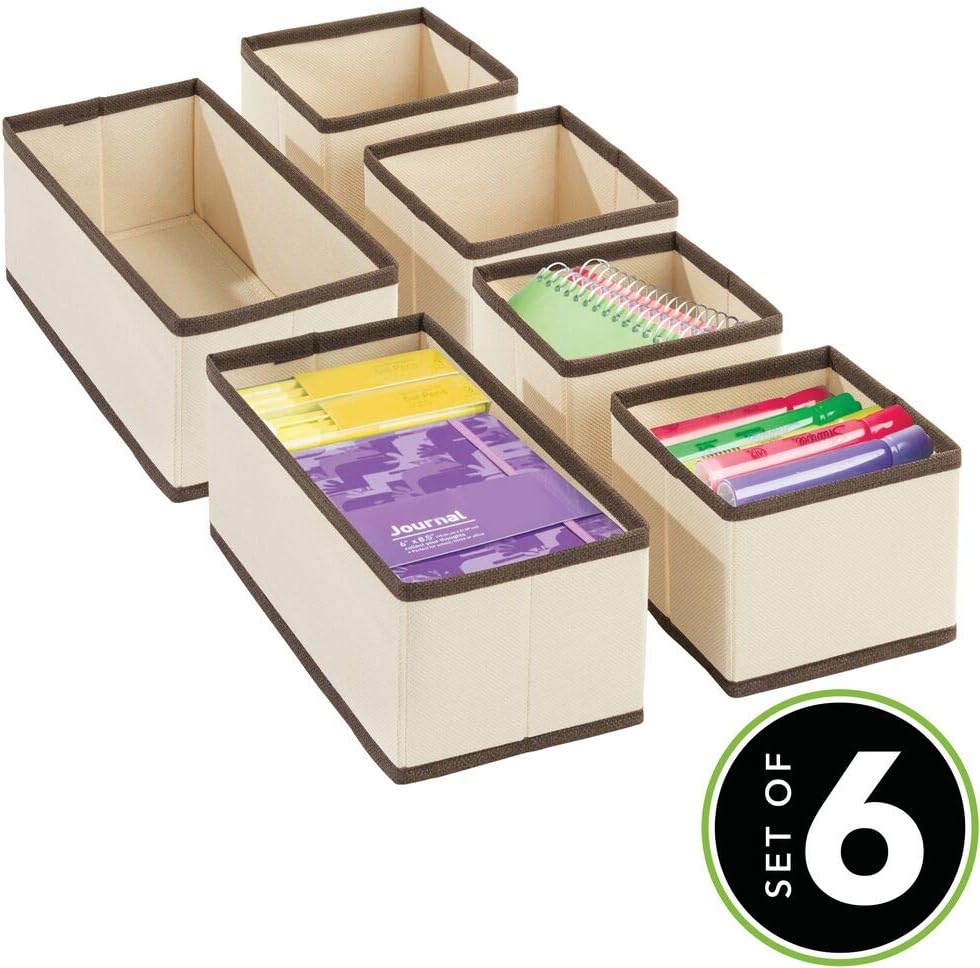 Amazon Com Mdesign Soft Fabric Desk Drawer Storage Organizer For