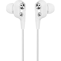 ROXO RX -01 Deep Bass Stereo Dual Driver Sport Wired Headset with Earbuds & Mic for All Smartphones (White)