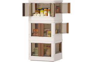 HAIXIN Storage, Plastic Closet Organizers, 4 Side Open Stackable Storage Bins with Lids, 38Qt Clear Collapsible Storage Containers with Wheels for Office, Garage, Snacks, 3 Pack Dorm Room Essentials