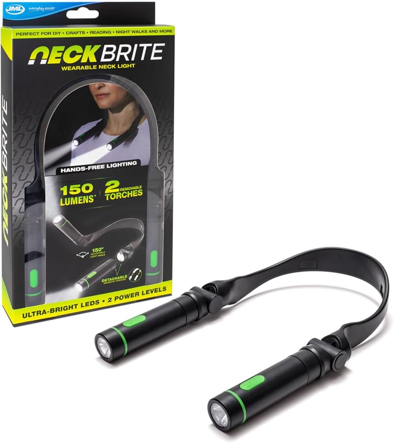 JML Neck Brite LED Torch Wearable Craft Work Reading Light Hands-Free Super