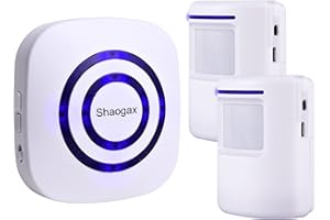 Shaogax Motion Sensor Alarm System, Wireless Home Security Driveway Alarm Indoor, Motion Detector Alert with 2 Sensor and 1 Receiver -38 Chime Tunes