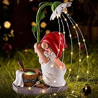 WINTS Christmas Garden Gnomes Outdoor Statue Solar Lights, Outdoor Christmas Decoration Bathing Gnome Solar Garden Decoration