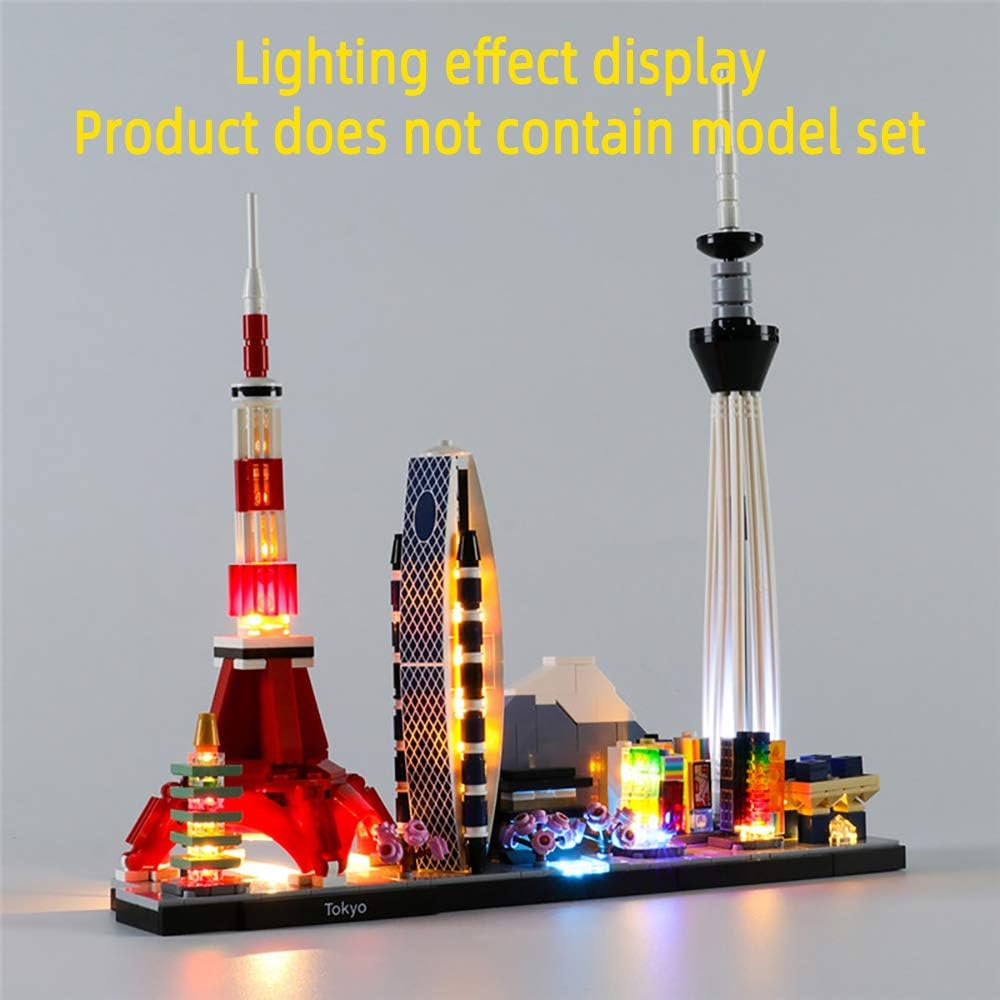GEAMENT LED Light Kit Compatible with LEGO Tokyo - for Architecture Skylines 21051 Building Blocks Model (Building Set Not Included) - Image 4