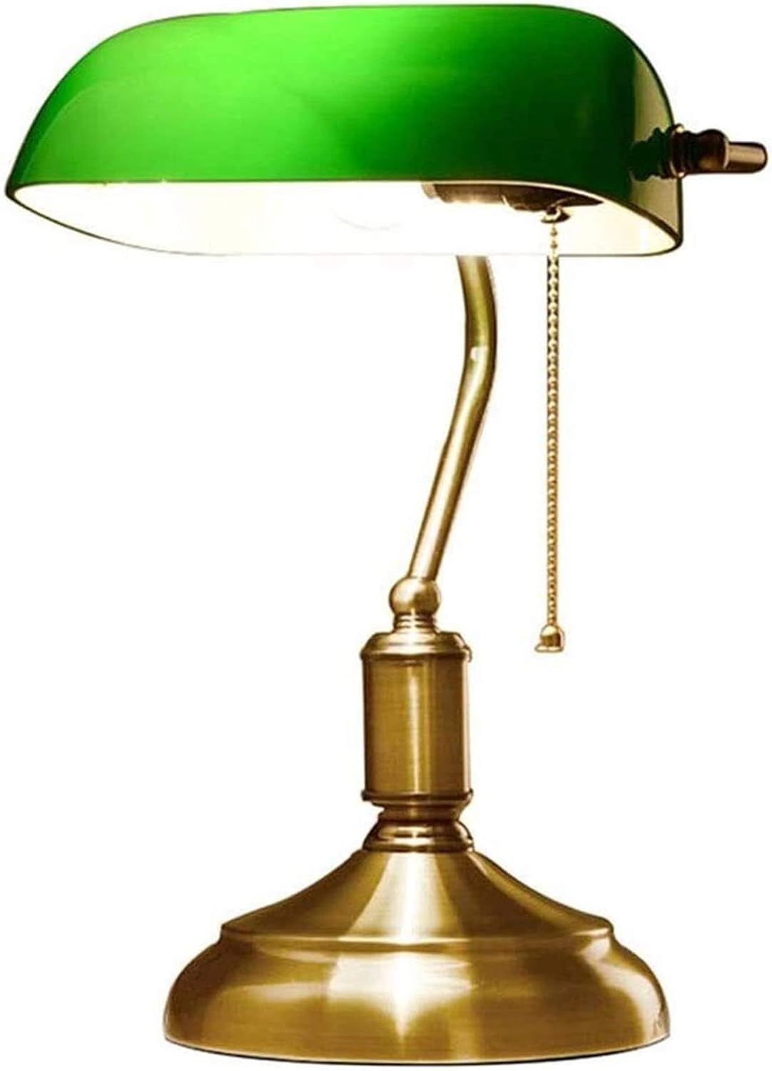 Banker Desk Lamp Retro Traditional Style Bedside Table Lamp Green Glass