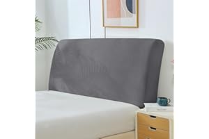Boxonly Stretch Headboard Slipcover, Elastic Bed Protector for Bedroom Decor, Full Coverage, Light Gray (79"x27" / 200x70 cm Size)