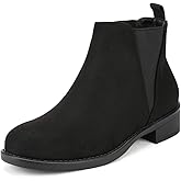 DREAM PAIRS Women's Ankle Boots Chunky Low Heel Chelsea Booties Slip On Elastic Fall Short Boots