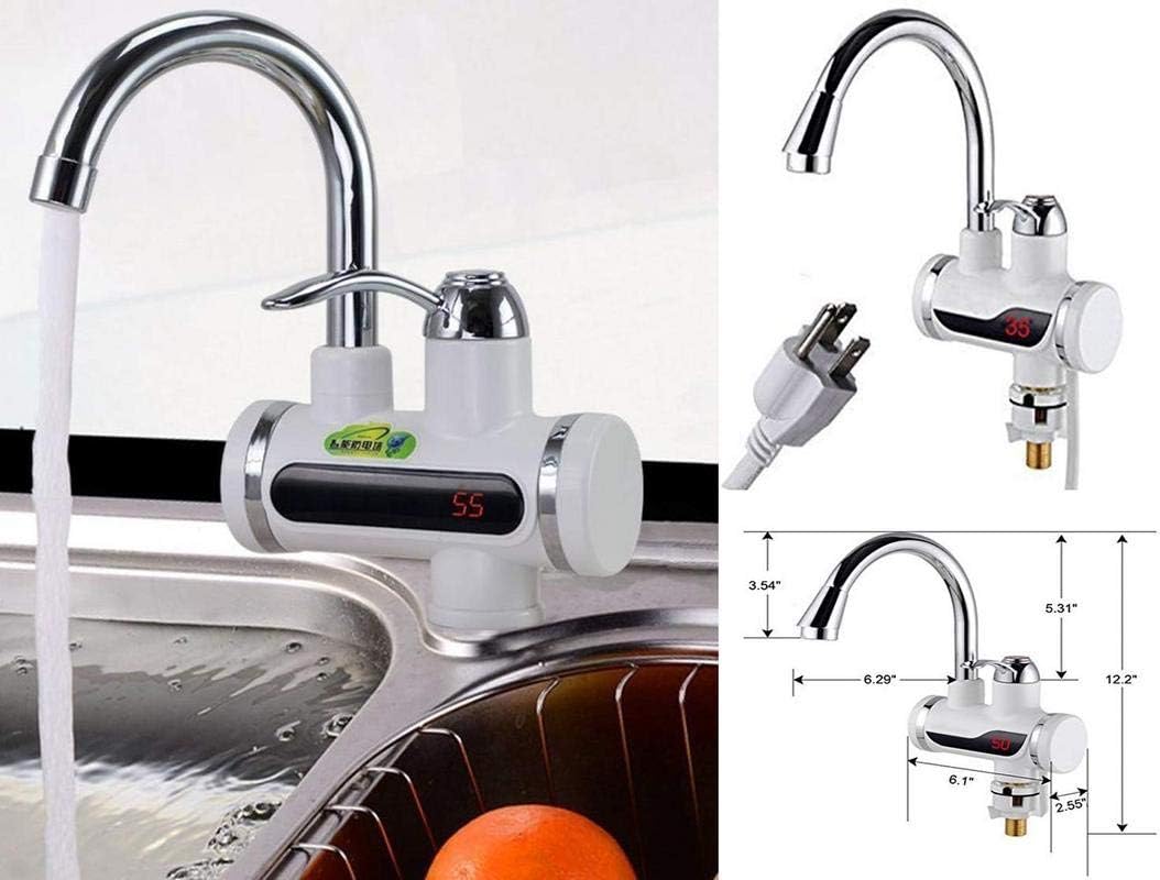 Piyuda Instant Electric Water Heater Faucet Tap, Deck Mounted