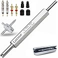 Lucstar R134A R12 A/C HVAC Air Conditioner Schrader Valve Core Removal Tool,Tire Valve Stem Tool for Car Bicycle Tyre RV Truck, Automotive Tools Wrench, 2 Schrader/Presta Valve Caps, 4 Valve Cores