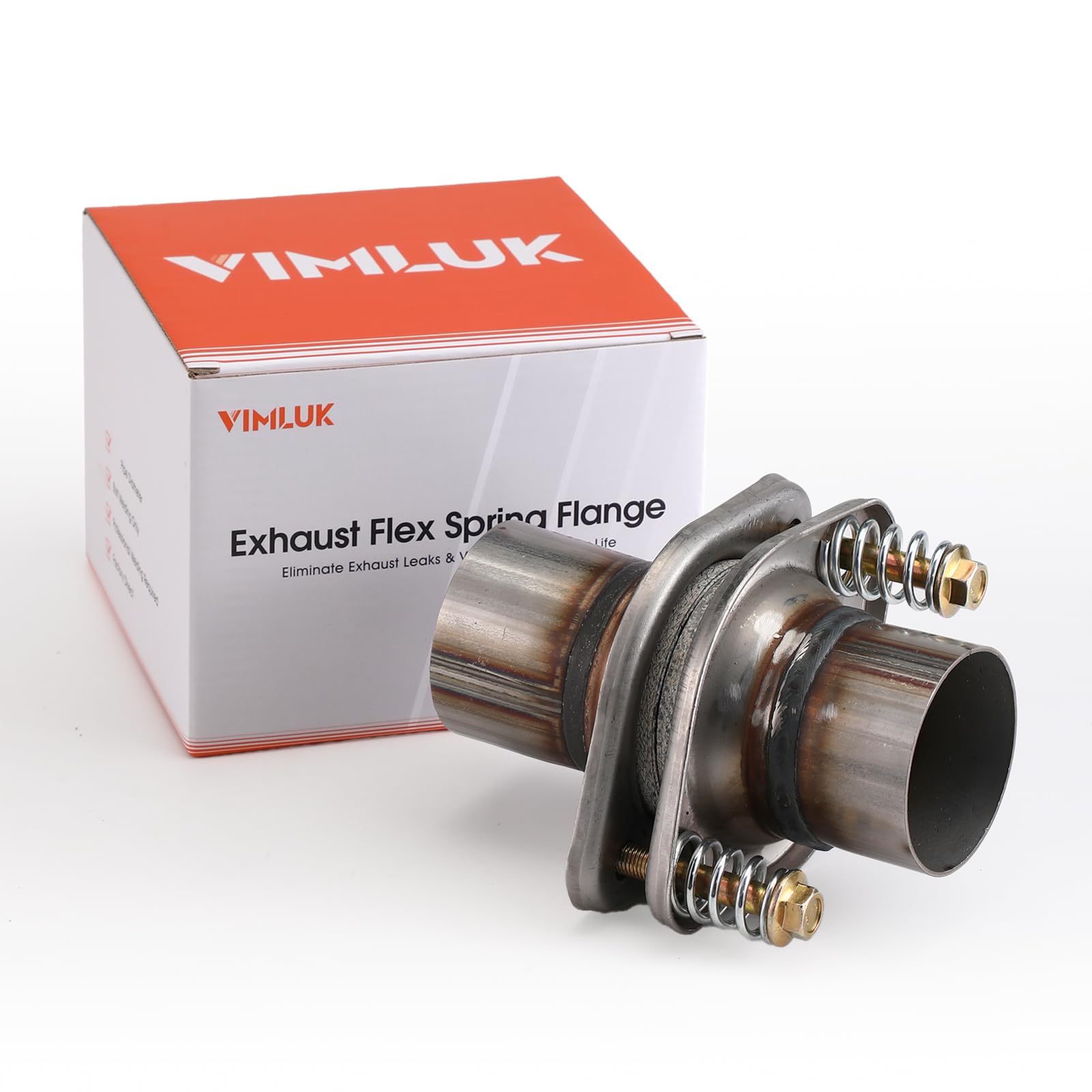 Photo 1 of ** FACXTORY SEALED**VIMLUK 2.25"x6" Exhaust Flex Spring Flanges 409 Stainless Steel, Exhaust Flex Spring Joint Technology for Vibration Absorption & Heat Resistance - Universal Fit Car/Truck/SUV Aftermarket (VK-2256)