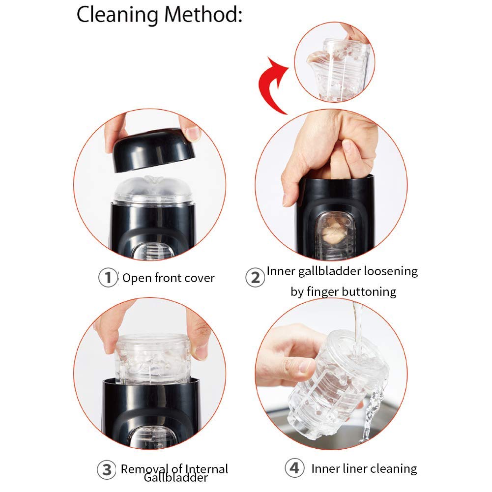 Aorgasms Masturbieren Masturbator Blowjob Masturbation mit Teleskopischer Rotations Men Cup USB-Aufladung Vaginale Erotik Oral Sexspielzeug für Männer, Black