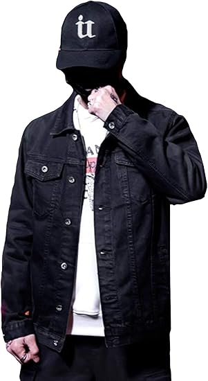 Amazon Alhyla メンズ デニムジャケット アウター 長袖 韓国風 ゆったり 男性 トップス 春秋薄手 コート カジュアル プリント 学生 ストリート系 Gジャン ファッション コート ジャケット 通販