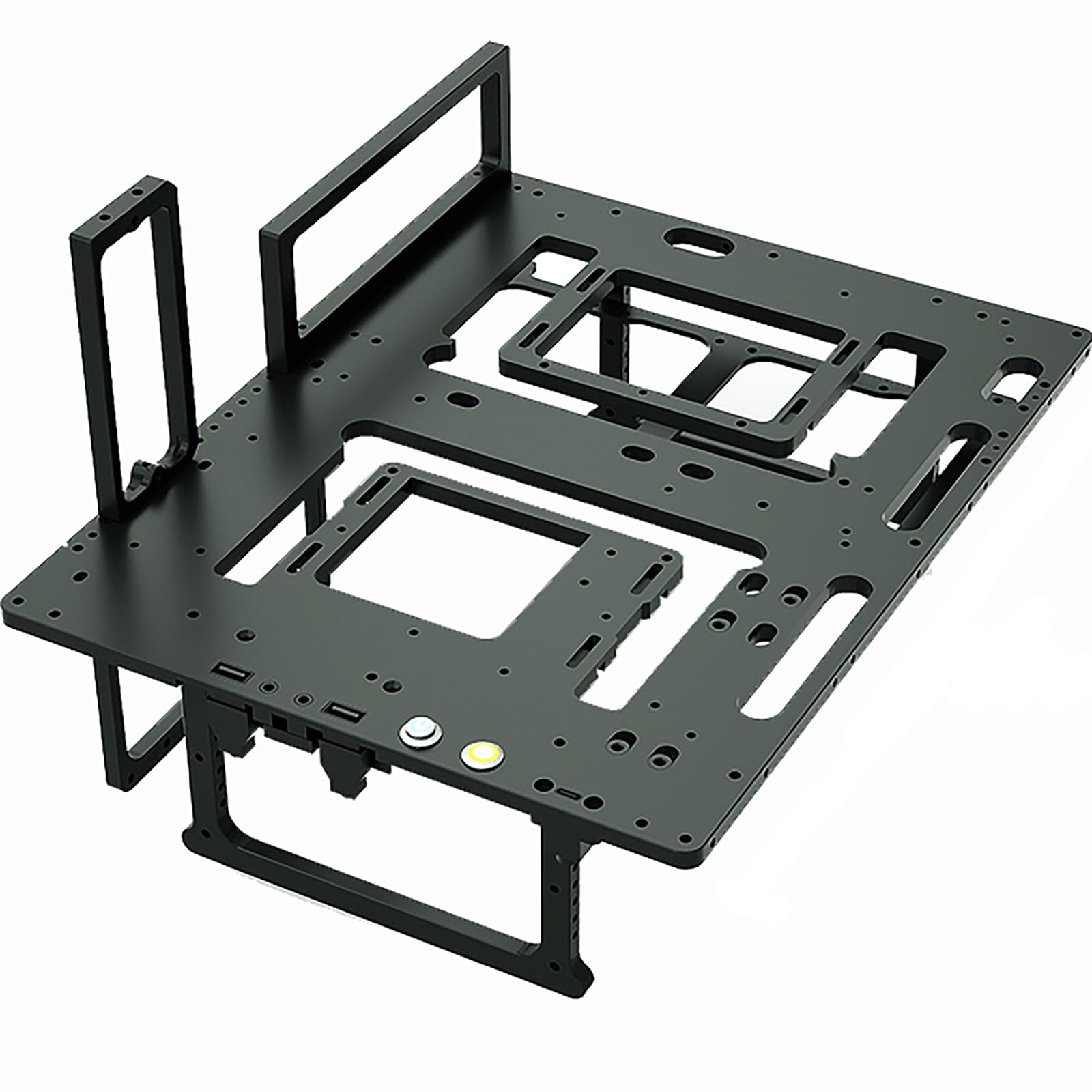 Photo 1 of PC Test Bench Open Air Frame ATX Computer Case, Desktop Chassis Stackable Rack Stand, Aluminum Case Bare Overclocking, Supports ITX/MATX/ATX motherboards Chassis