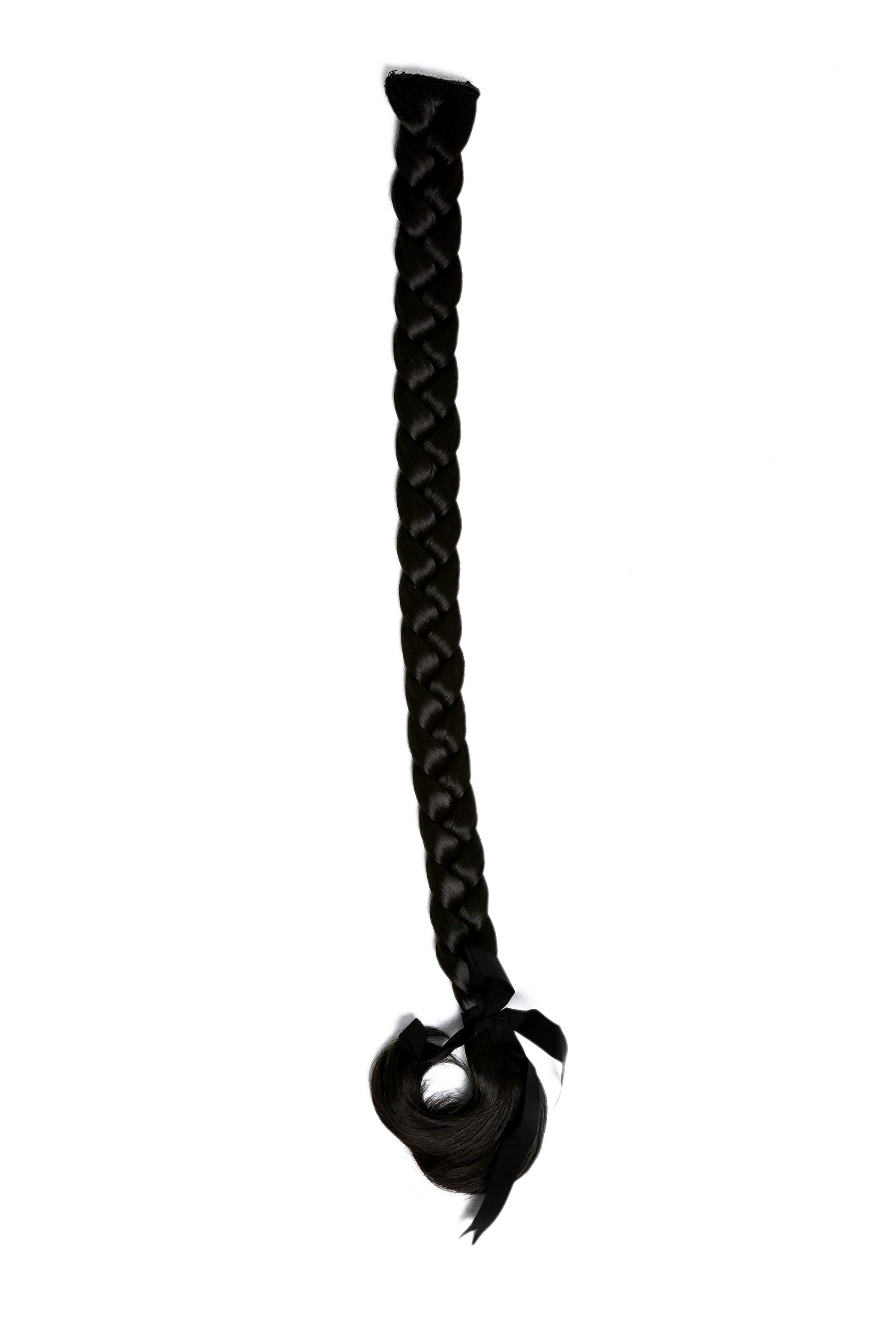 WIG ME UP - SA101-4 Braided Plait Hairpiece plaited Clip-in Hair Extension 20cm long dark brown