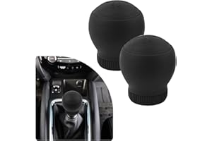 wedfish 2PCS 5 Speed Car Gear Shift Cover,Anti Slip Silicone Shift Knob Cover Car Decorations Protects Shift Knobs,Universal Manual Shifter Cover Car Accessories Interior (Black)