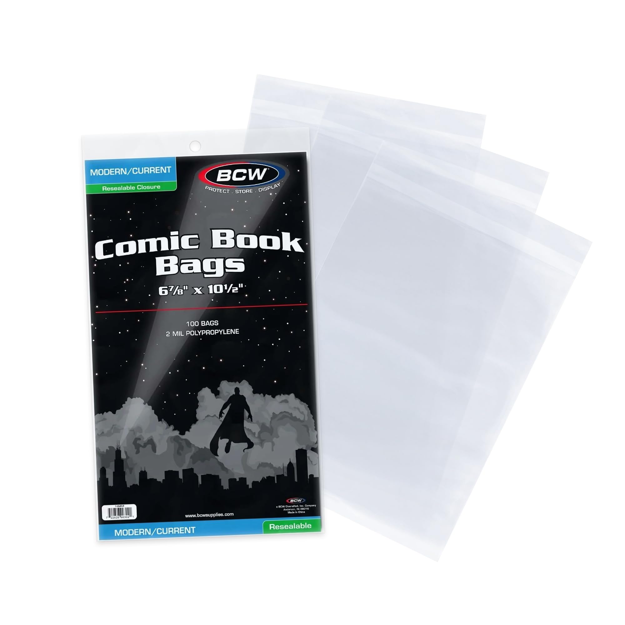 BCW Current Resealable Comic Book Bags, 100 Count