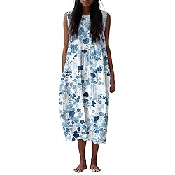 Casual Summer Fall Dresses for Women Cotton Linen