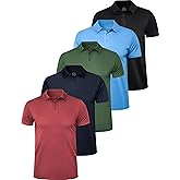 OYGSieg 5 Pack Mens Polo Shirts Golf Shirts for Men