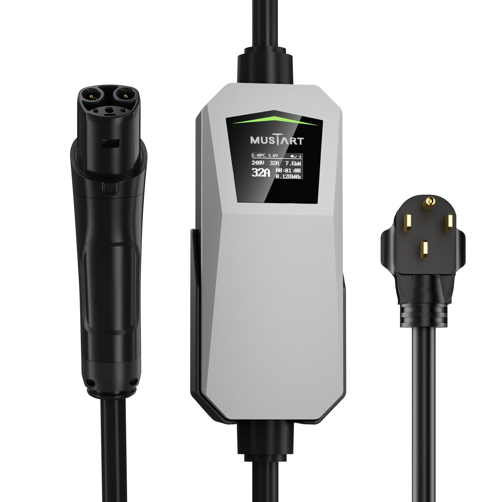 Photo 1 of ***PLEASE NOTE THE PLUG IS NOT A STANDARD AMERICAN OUTLET TYPE***MUSTART 32A Level 2 Tesla Charger - 240V, NEMA 14-50 Plug - Portable EV Charger for Tesla Model S, 3, X, Y & All NACS-Compatible Electric Vehicles***PLEASE NOTE THE PLUG IS NOT A STANDARD AM